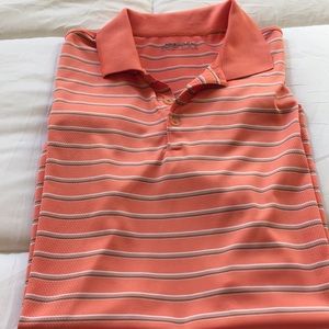 Nike Golf shirt, orange with stripes
